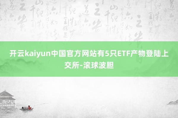 开云kaiyun中国官方网站有5只ETF产物登陆上交所-滚球波胆