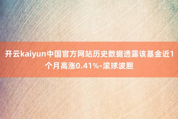 开云kaiyun中国官方网站历史数据透露该基金近1个月高涨0.41%-滚球波胆