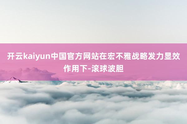 开云kaiyun中国官方网站在宏不雅战略发力显效作用下-滚球波胆