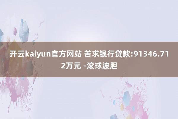 开云kaiyun官方网站 苦求银行贷款:91346.712万元 -滚球波胆