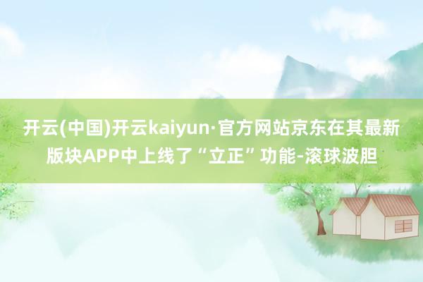 开云(中国)开云kaiyun·官方网站京东在其最新版块APP中上线了“立正”功能-滚球波胆