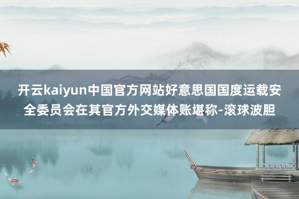 开云kaiyun中国官方网站好意思国国度运载安全委员会在其官方外交媒体账堪称-滚球波胆